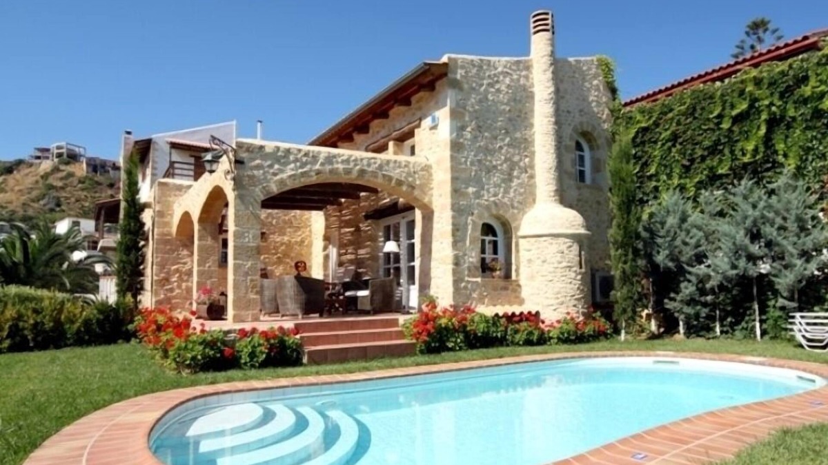 Platanias Town Villa | Rock House's Villa Melody, Secluded Villa with private swimming pool and garden