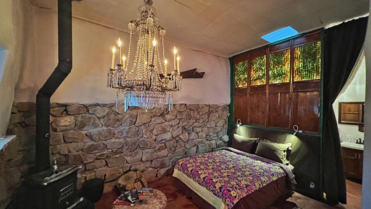 Cerrillos House | Romantic, Rock Carriage House, Hot Tub, Woodstove, Kitchen on Historic Property