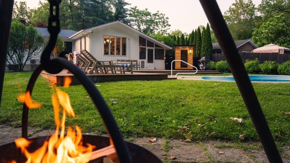 Rosendale House | Rondout Retreat: Sauna, Firepit and Backyard Oasis