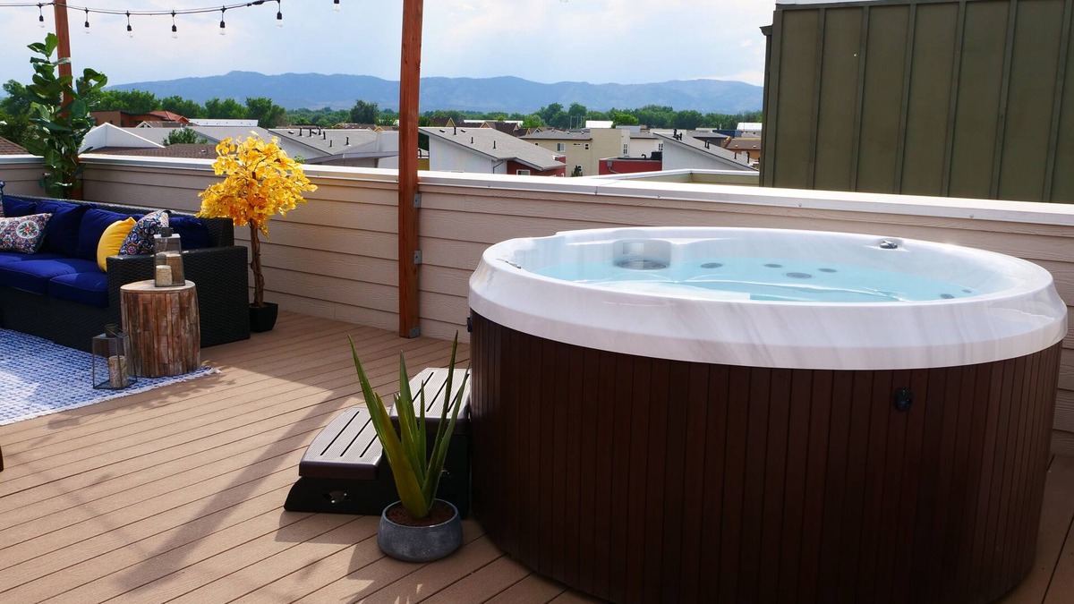 Old Town North House | Rooftop Oasis, with Hot Tub and Mtn Views in Old Town Fort Collins!