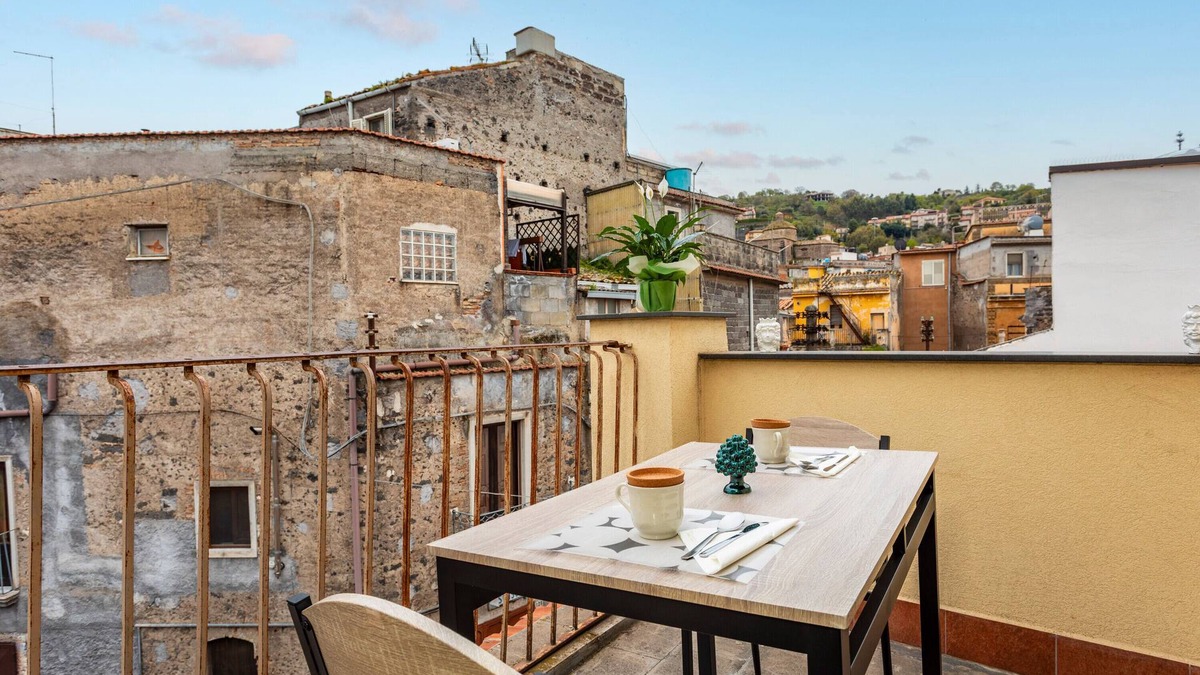 Bronte Apartment | Room 'Annunziata - Mandorla Bronte' with Private Terrace, Wi-Fi and Air Conditioning