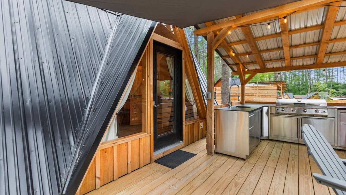 Oxford Cabin | Rustic A-Frame Getaway with Hot Tub