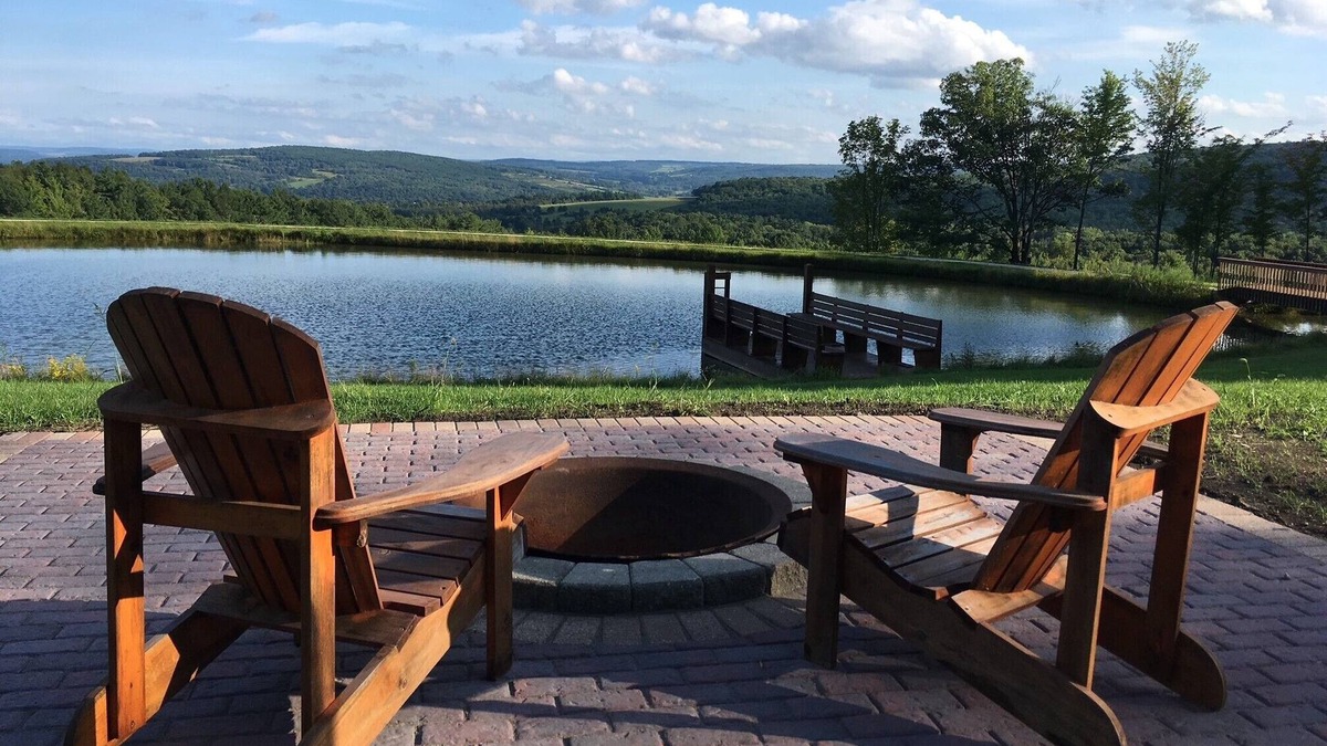 Dansville Cabin | Rustic Log Cabin with Pond and Breathtaking View