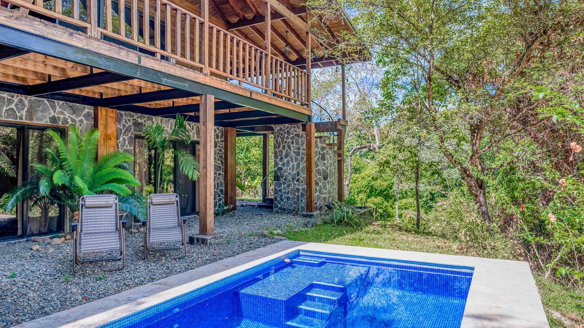Savegre House | Rustic mountain-view home near the beach with private pool, deck, W/D, & WiFi