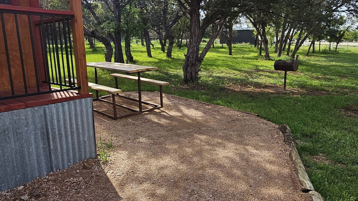 Silver Creek Village Cabin | Rustic one room cabin overlooks Lake Buchanan near Reveille Ranch and Spider Mtn