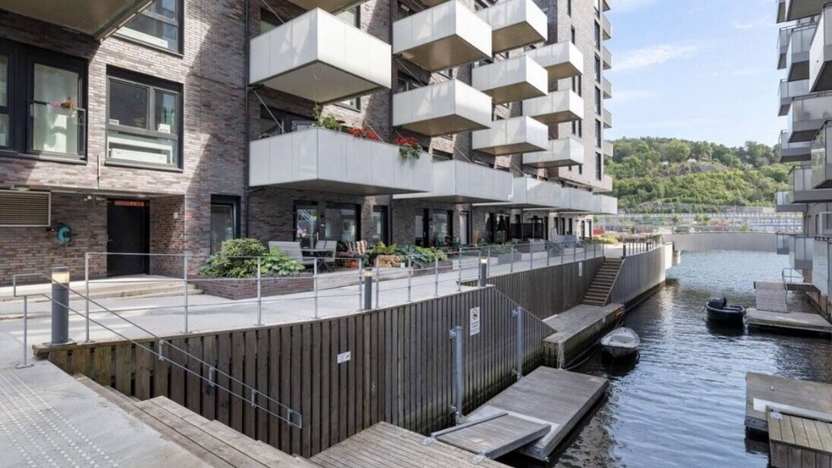 Gamle Oslo Condo | Sørenga Munch ved Kanalen - Egen Terrasse Uteplass