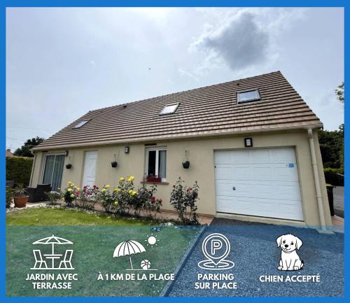 Sainte-Honorine-des-Pertes House | Saint Ho Mer Maison lumineuse vue mer 8 pers 4 chambres 2 sdb 2 WC étage rénové en 2025 belle terrasse grand jardin clos parking 8 mn à pied petite plage grand jardin près de Port en Bessin, Bayeux et plage Omaha beach