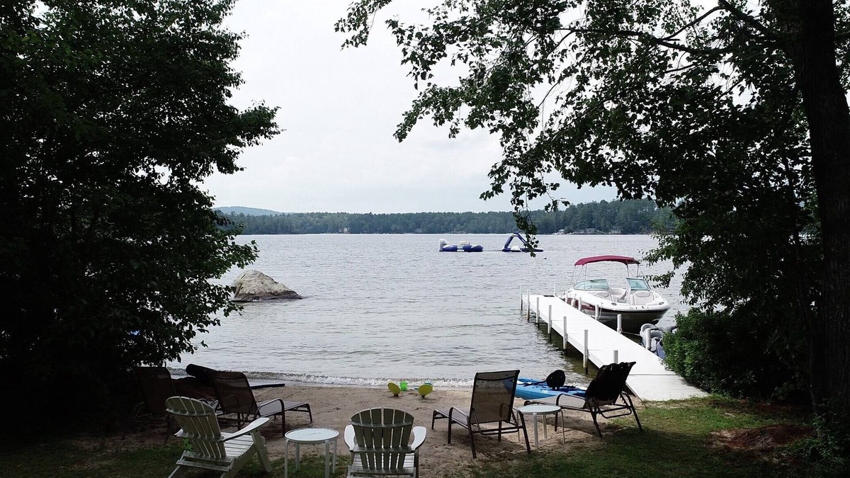 Moultonborough House | Sandy waterfront, grass yard, 40' private dock. Last prime foliage week remains!