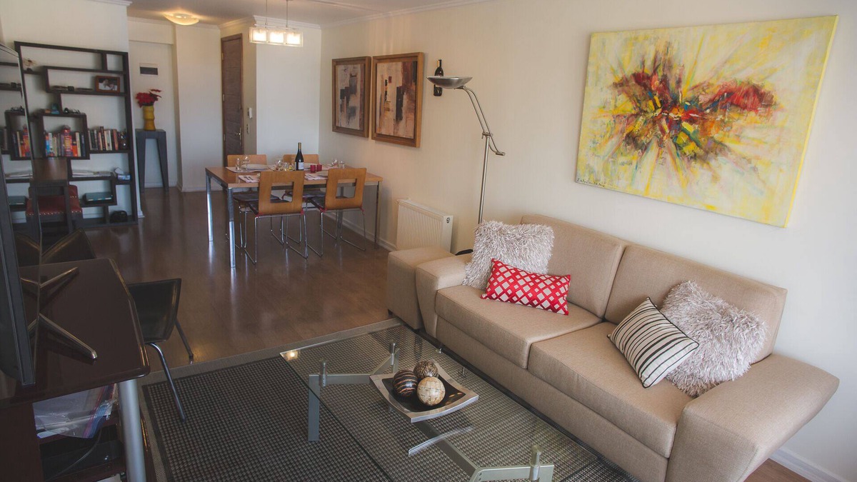 Downtown Santiago Condo | Santiago Chile: Chic Modern Downtown 2BR 2 BA, A/C, W/D, Balcony, Ideal Location