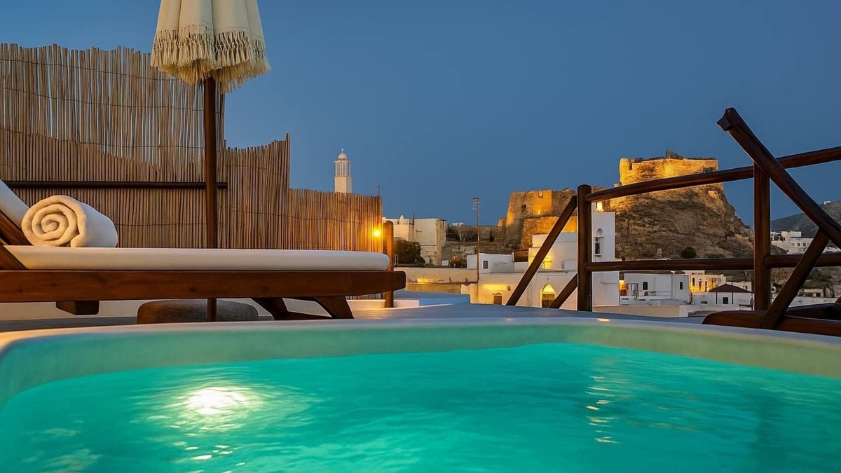 Akrotiri Apartment | Santorini Rooftop Hot Tub Suite w/Panoramic Views