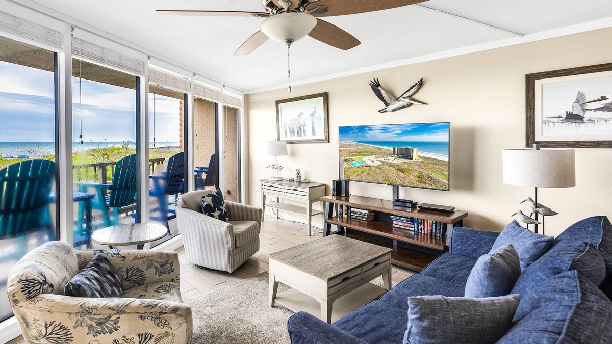 Port Aransas Condo | Sea Gull #103: Beachfront 2 Bedroom 2 Bathroom With Spectacular Views and 24 Hour Management