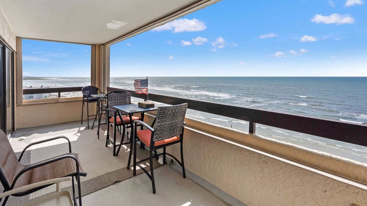North Myrtle Beach Condo | Sea Pointe 702: End unit with endless shoreline views, overlooking sought-after Cherry Grove Point.
