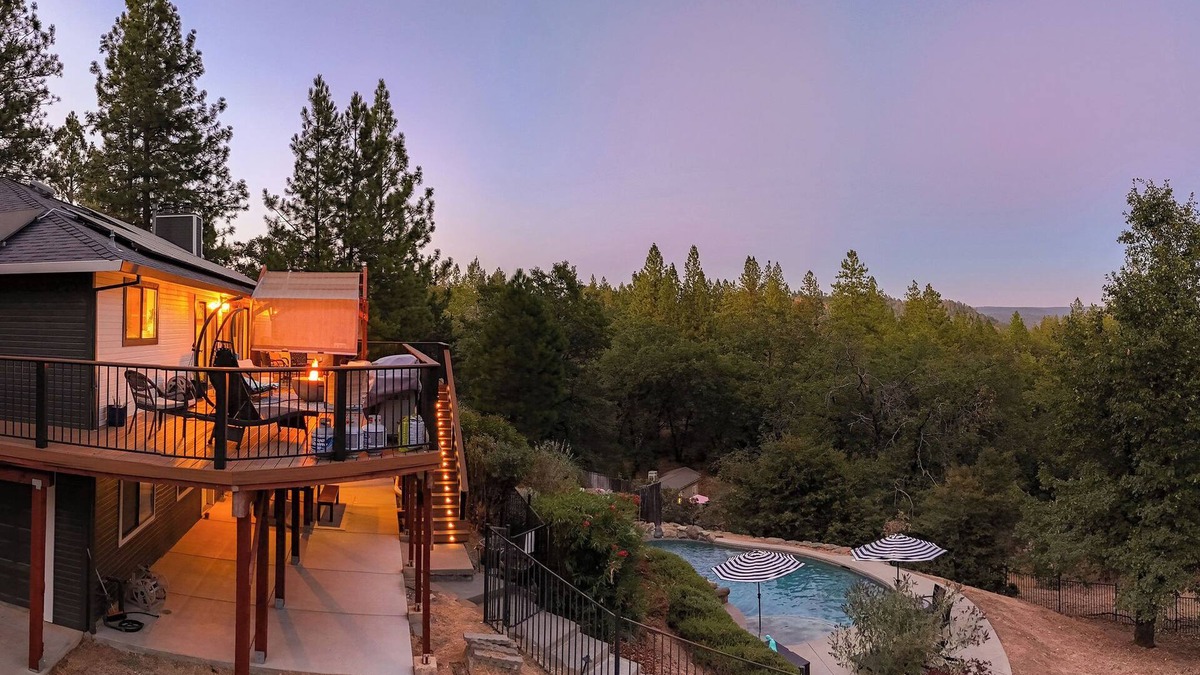 Colfax House | Secluded 5-acre getaway with Private Pool and Hottub - great views!