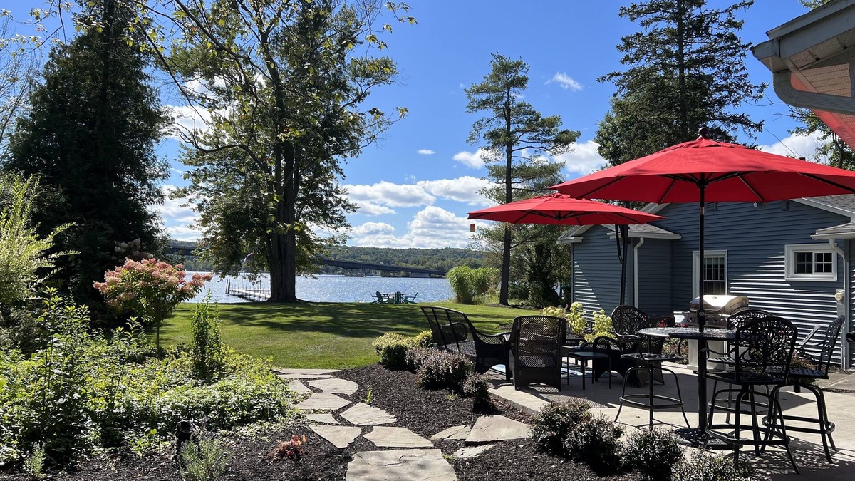 Bemus Point House | Secluded Chautauqua Lake House, private dock & beach, short stroll to town!