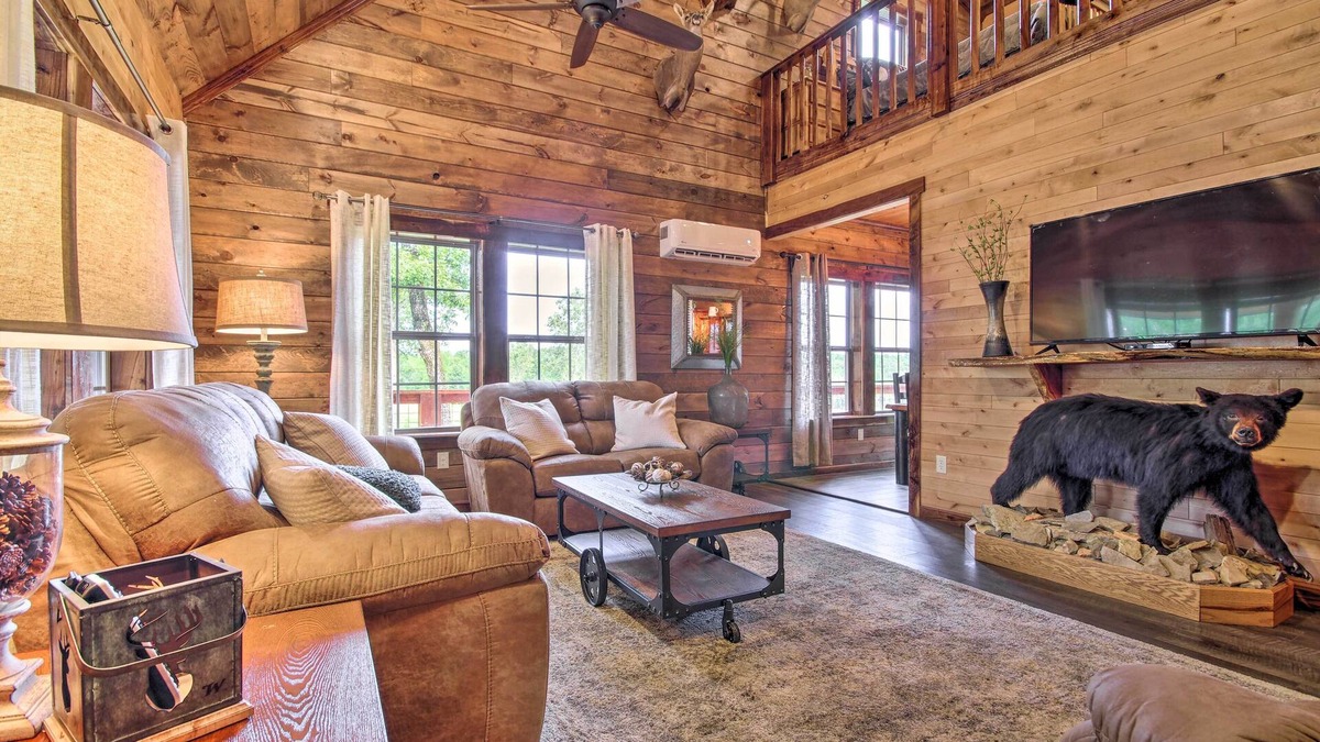 Elizabeth Cabin | Secluded Log Cabin with Decks, Views & Lake Access