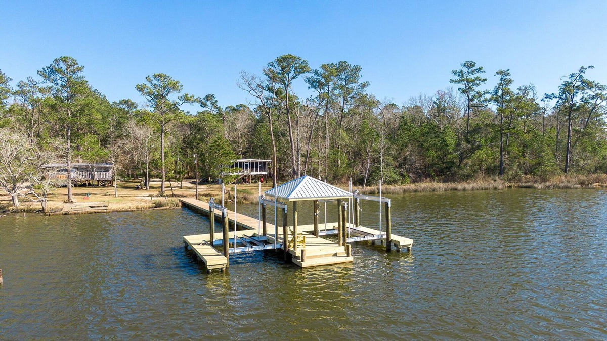 Foley Cabin | Secluded waterfront fishing cabin, boat dock, pier, sunsets, boat to beach
