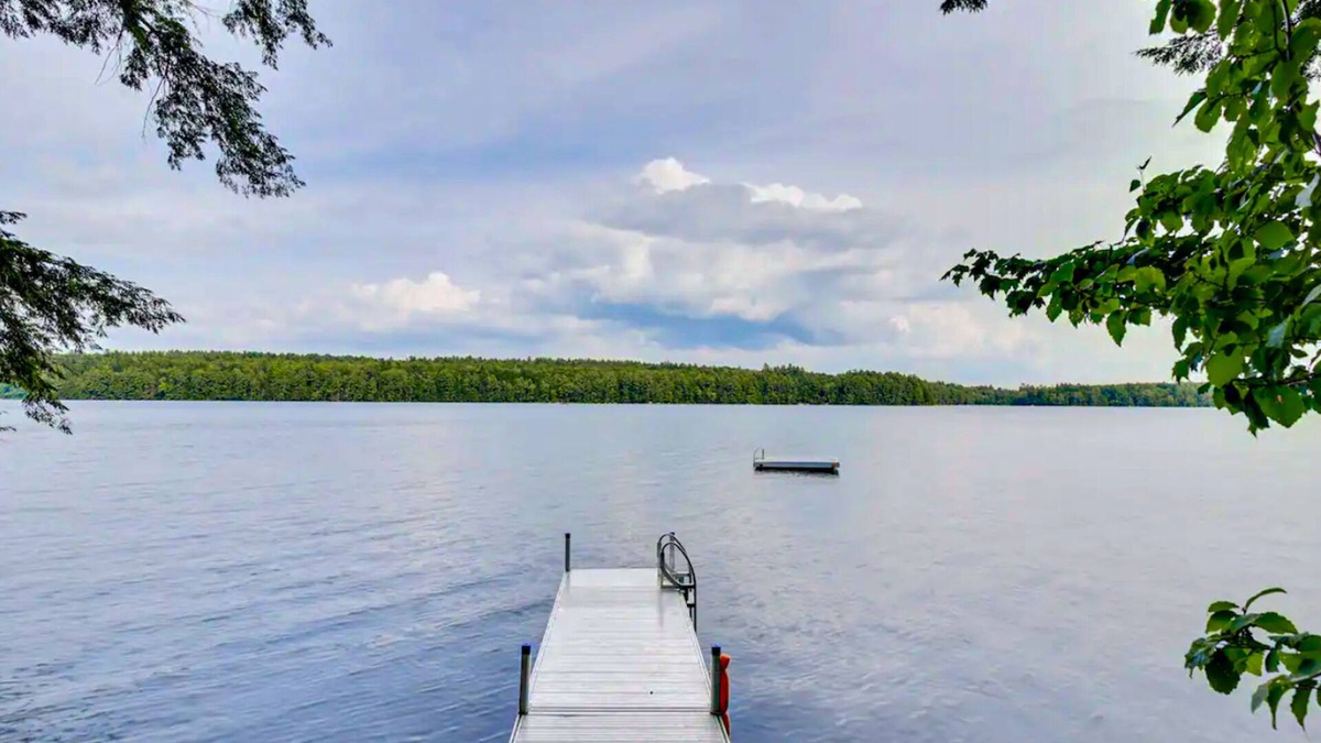 Kents Hill Cabin | Serene Cabin with Lakefront Access, Cozy Fire Pit, and Bunk House
