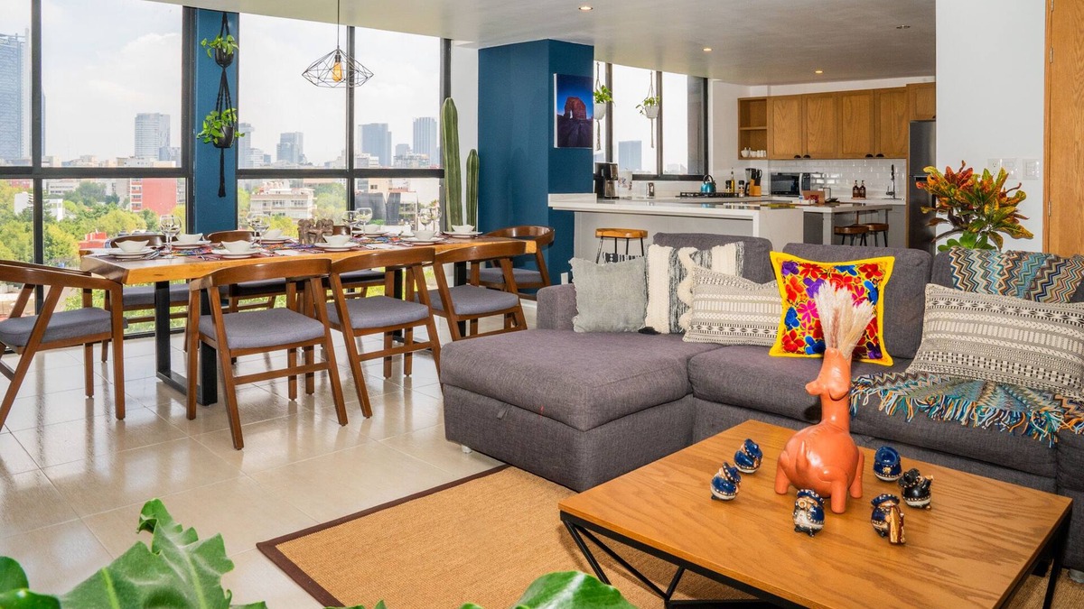La Condesa Apartment | Serenity Condesa 3 Bedroom Condo w/AC, Castle & sunset view with AC 10 guests