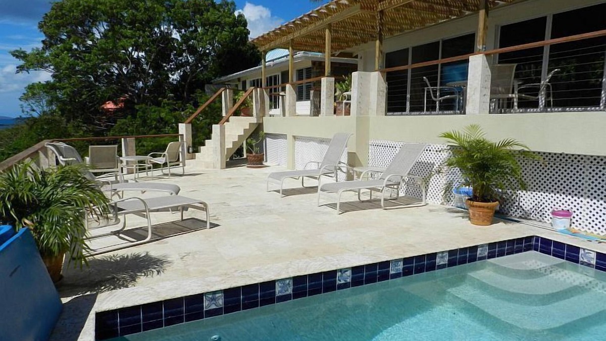 Great Cruz Bay House | Serenity Vista-Sunset Views year round -Cliff front, Pool, A/C throughout