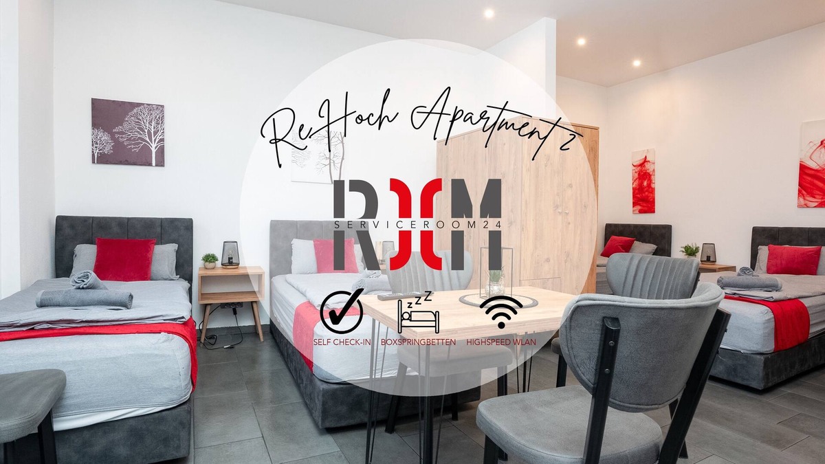 Hochlarmark Apartment | Serviceroom24 - Apartment 2 in Recklinghausen High WLAN - TV - 24-7 check-in