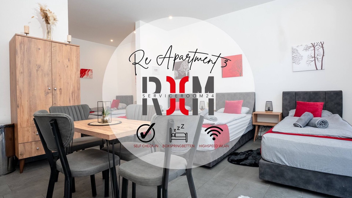 Hochlarmark Apartment | Serviceroom24 - Apartment 3 in Recklinghausen High WLAN - TV - 24-7 check-in