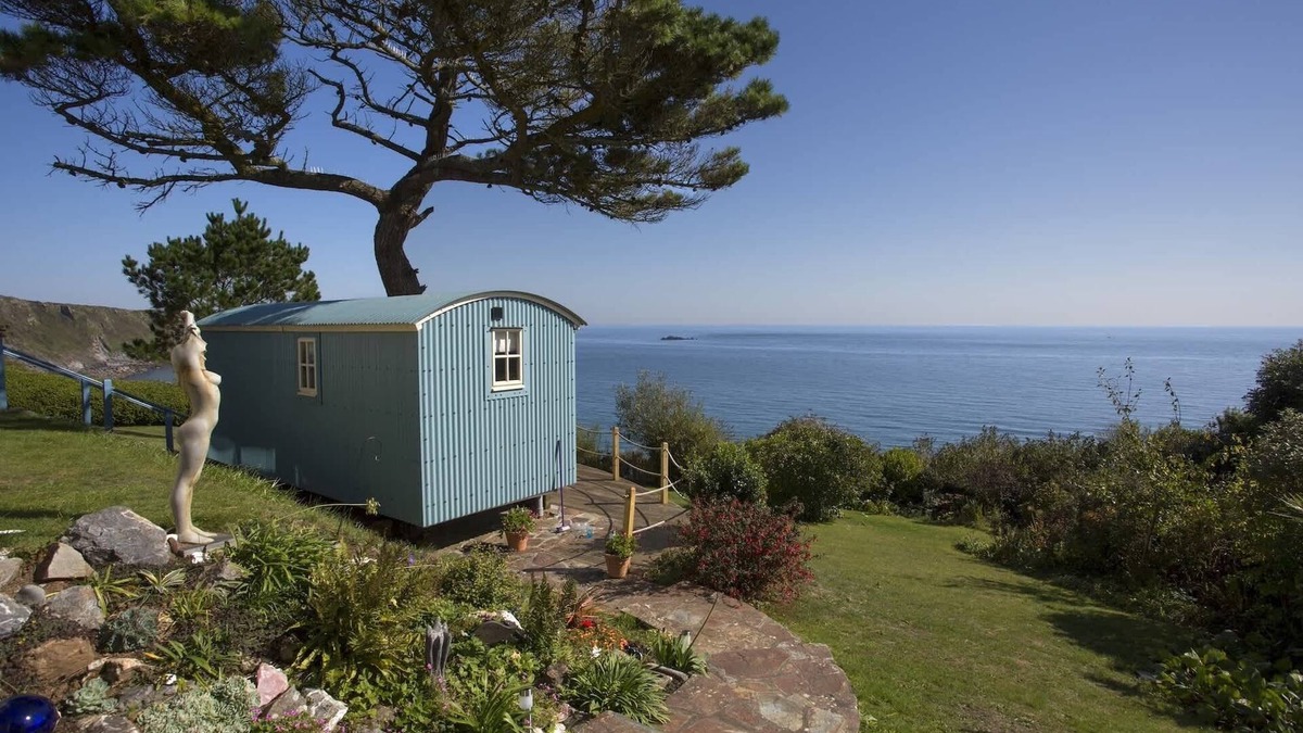 Gorran Haven Cabin | Shepherd's Hut Gorran Haven, Panoramic Ocean Views