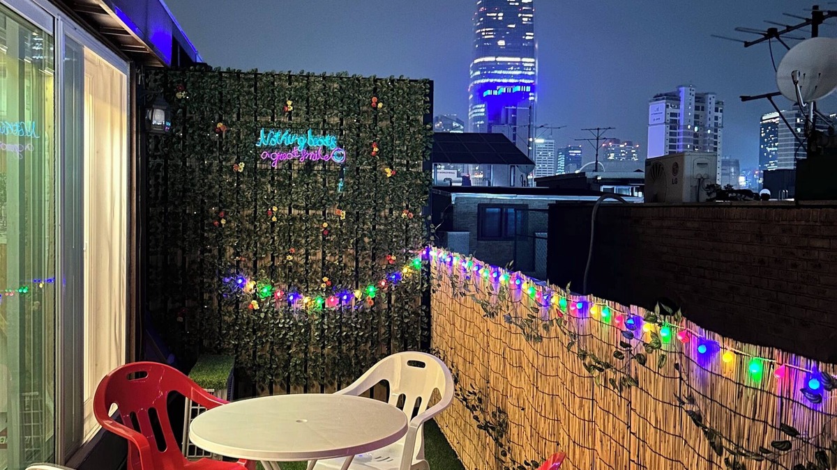 Irwon-dong Apartment | Shiny Picnic: Loft Hideaway with Terrace & Lotte Tower View/5Beds