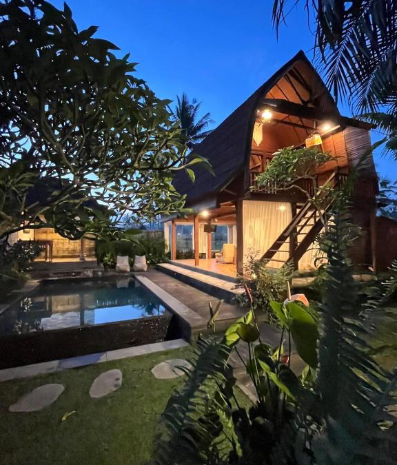 Tampaksiring Villa | Shri Wedari Private Pool with Ricefield View