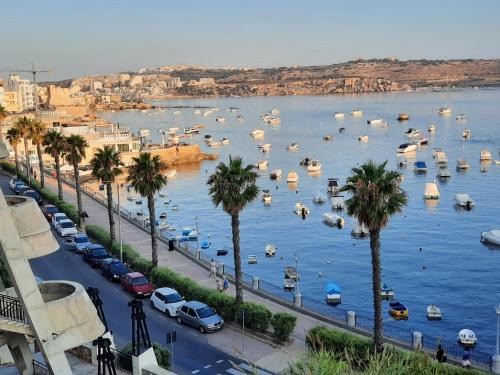 Bugibba Apartment | Side Sea View A, Steps Away to Bugibba Jetty For the Blue Lagoon Boats and Other Islands