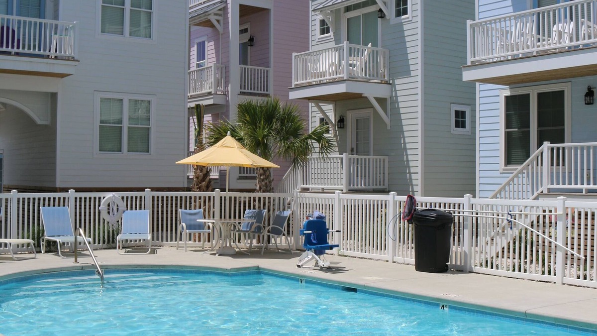 Atlantic Beach House | Single Home.Sleeps 7-2 BR/2full baths Overlooks Pool-steps from Beach.