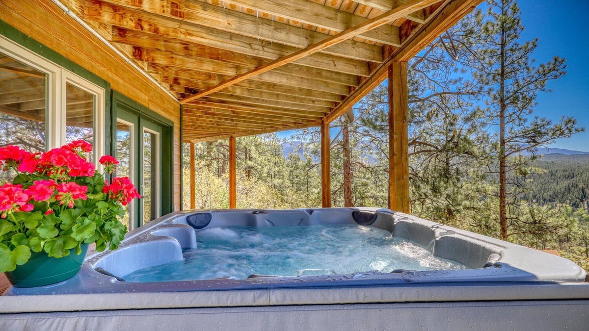 San Juan River Village House | Sky Vista Lodge: Stunning Views, Private Hot Tub, Wraparound Deck, and Close to Wolf Creek Ski Area!