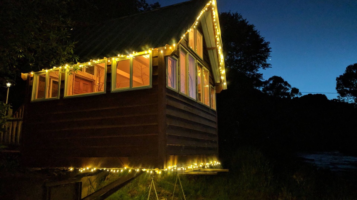 Hanna Cabin | Sleep over the river, and then wake up and fish it!