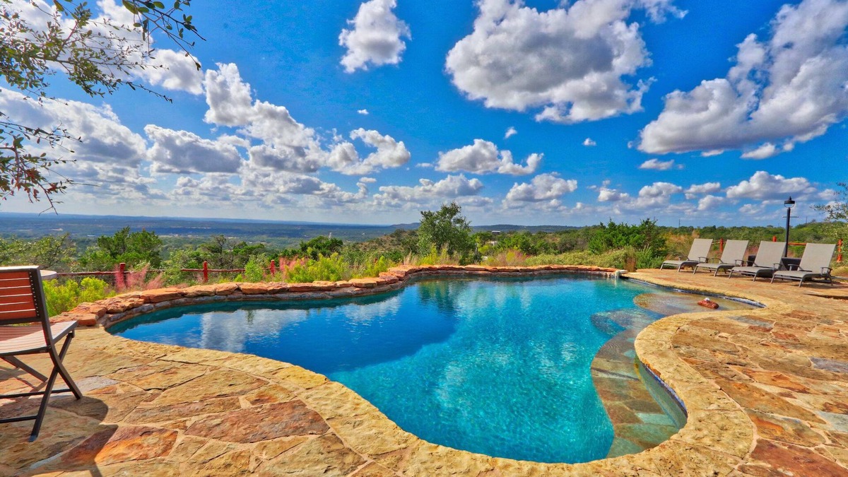 Wimberley House | Soak in only the BEST Hill Country views form your own private pool!