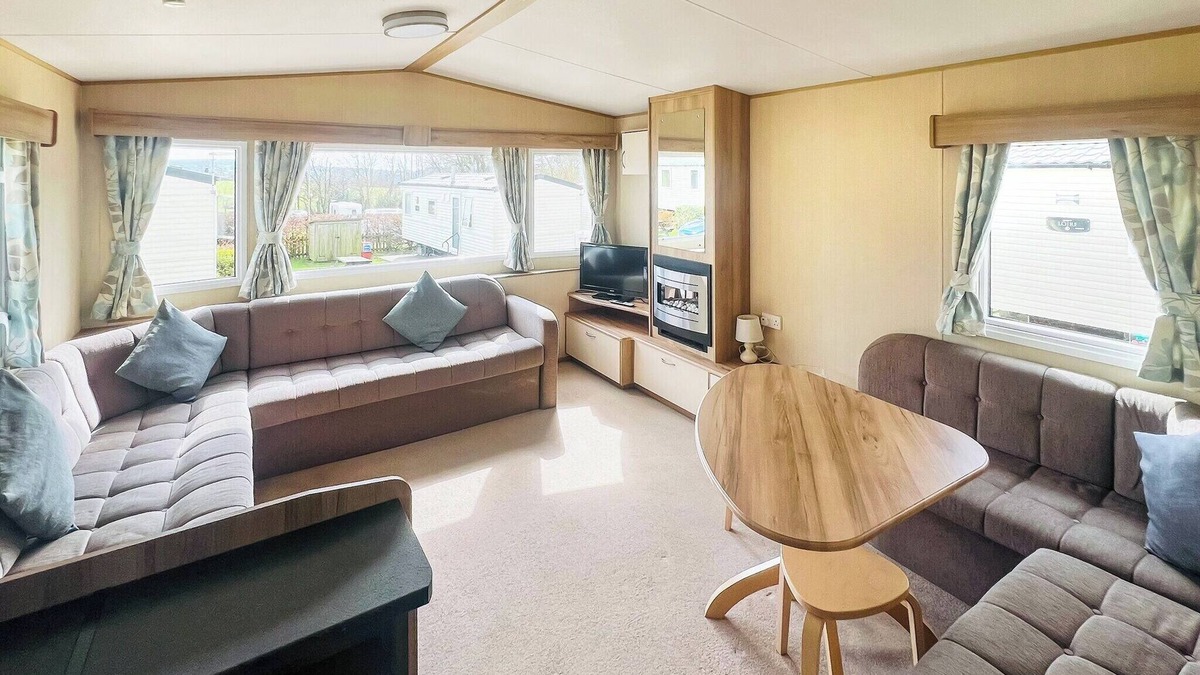 Saint Ann's Chapel House | Spacious 12ft-wide family caravan with one double and one twin.