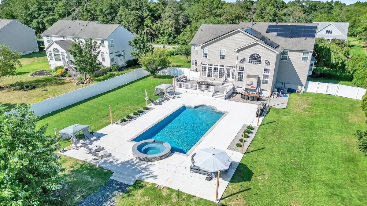 Cape May Court House House | spacious 5,500 square foot home located on one acre property, is fully fenced and Great for larger groups, comfortably accommodating 24 total guests.