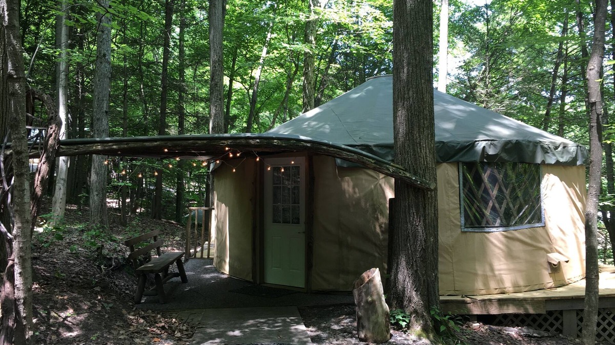 Trumansburg Cabin | Spacious, airy yurt is delightful for glamping in comfort!