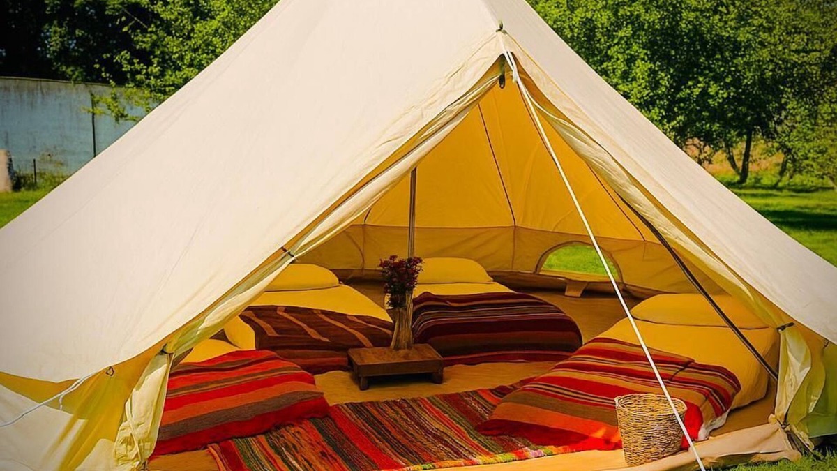 Gilmerton RV Rental | Spacious Bell Tent Nestled in Our Orchard Field at Edinburgh Festival Glamping!