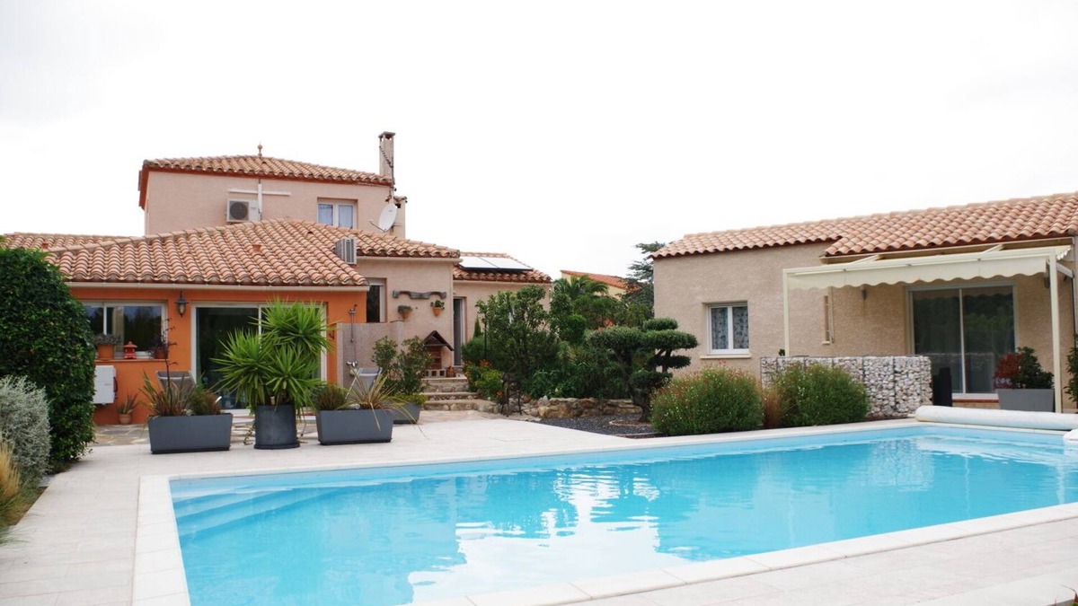 Villelongue-dels-Monts House | Spacious gîte in the garden of a villa with swimming pool rated 4 stars