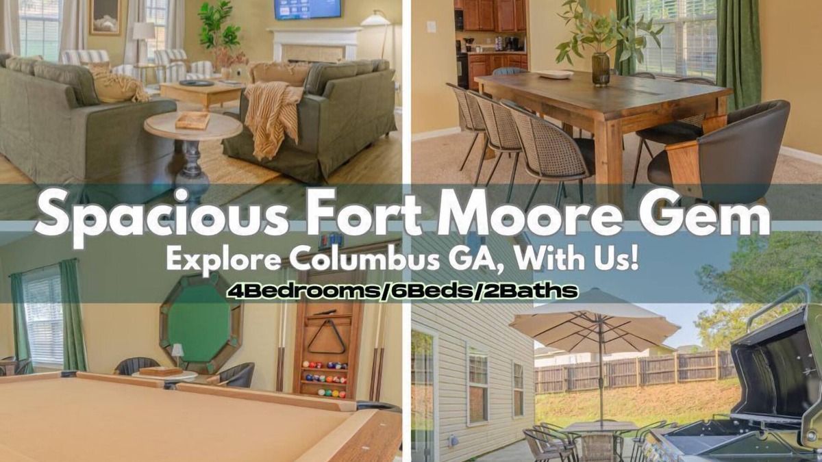 Columbus House | Spacious Gem Near Fort Moore|4br|2bt|Bbq