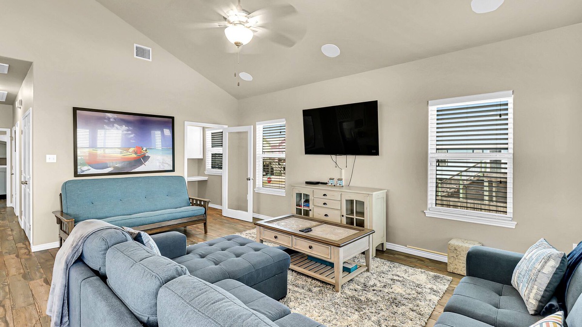 North Beach House | Spacious gulf view home on north beach with enclosed yard & balconies