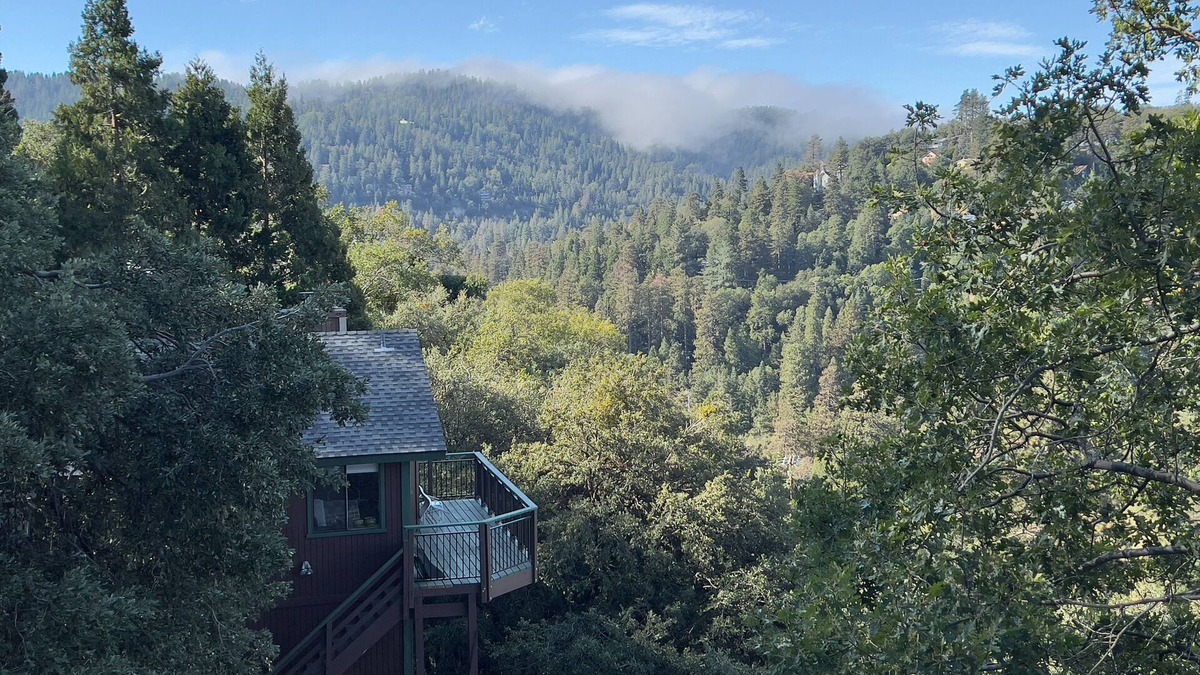 Crestline House | Spacious home with modern finishes, beautiful views, 2 decks & fireplace