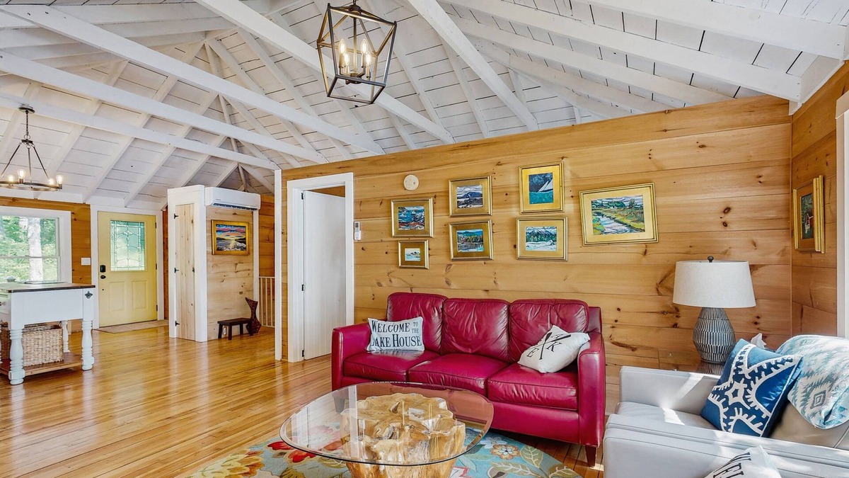 Union House | Spacious lakefront home with stunning views, hot tub, fire pit, dock & swimming