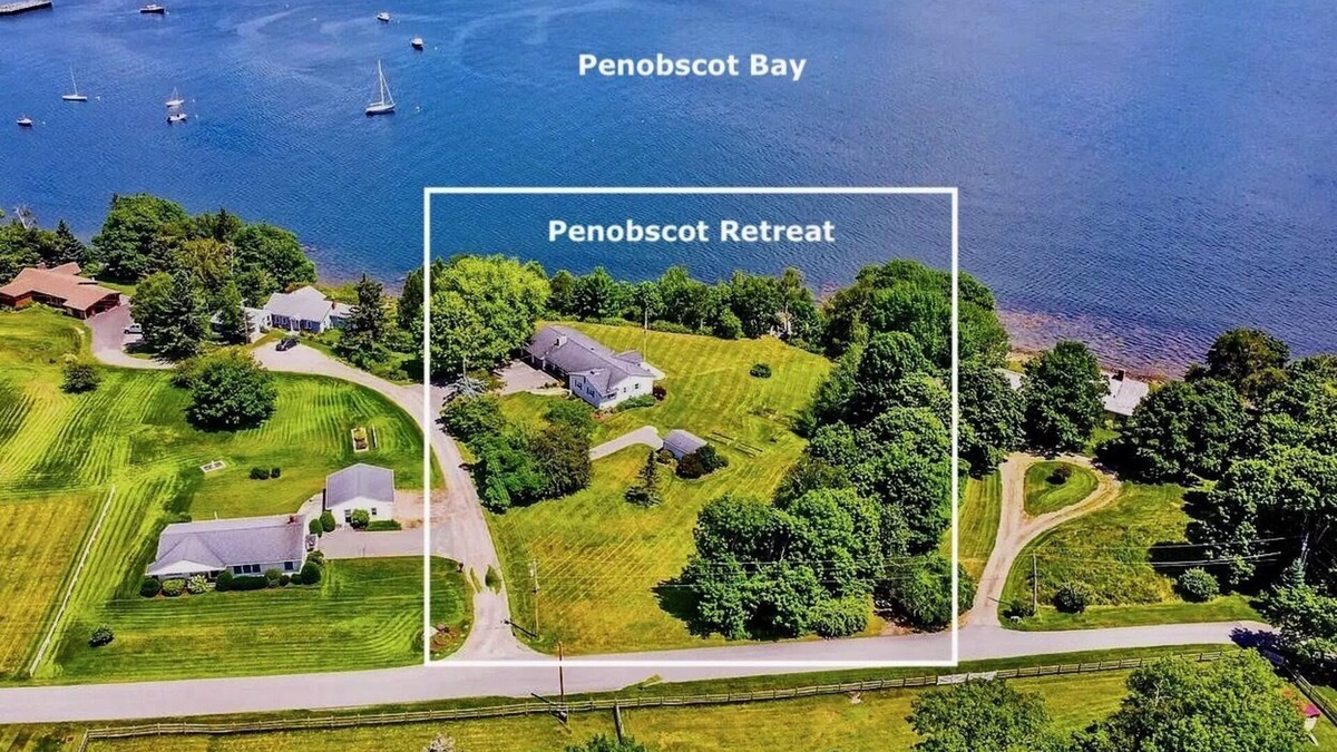 Searsport House | Spacious Oceanfront Home with Private Beach on Penobscot Bay