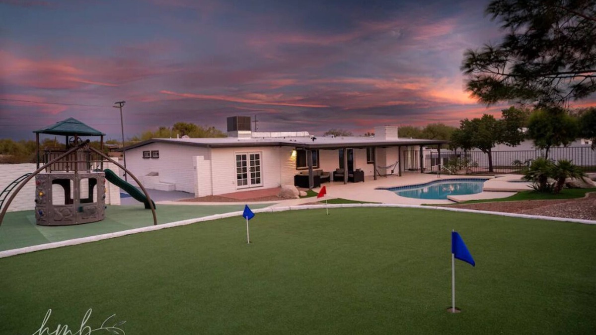 Oracle Heights Estates House | Spacious Pomona Oasis with Pool Spa Pickleball Putting Green and Game Room
