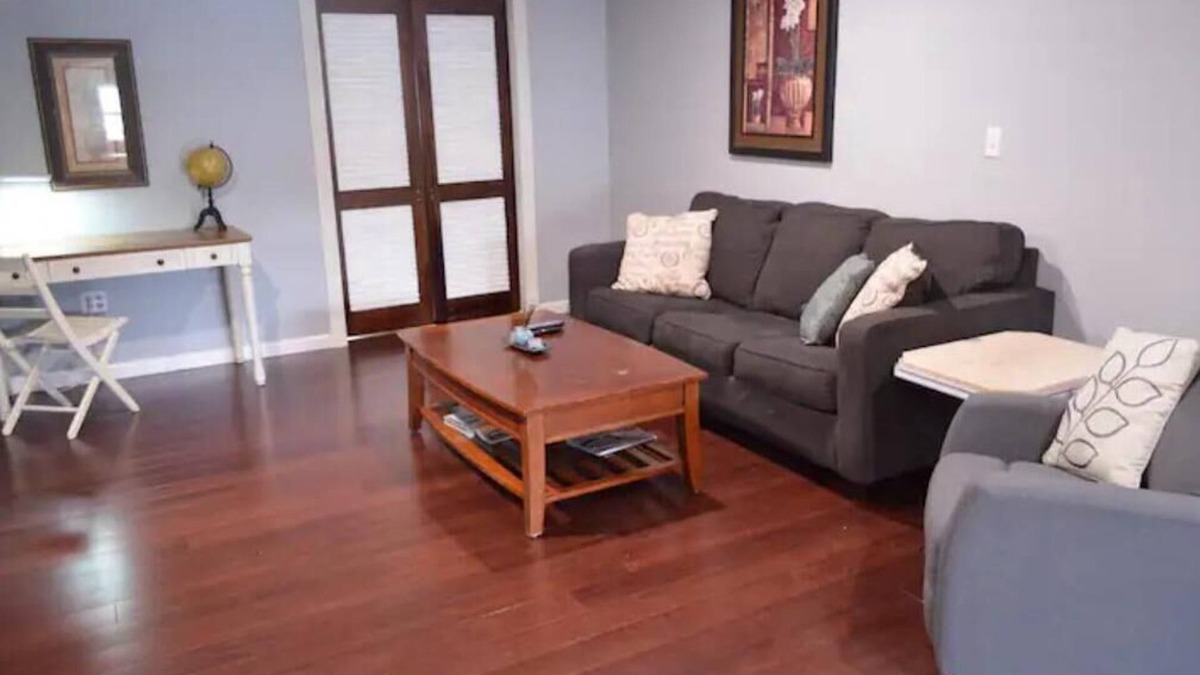 Oswego Apartment | Spacious Private 1br apt King Bed Queen Pullout Jacuzzi Smart TVs WiFi Kitchen