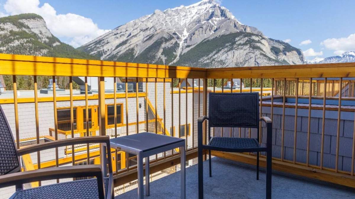 Banff Apartment | Spacious Room w/Mountain View + Private Balcony
