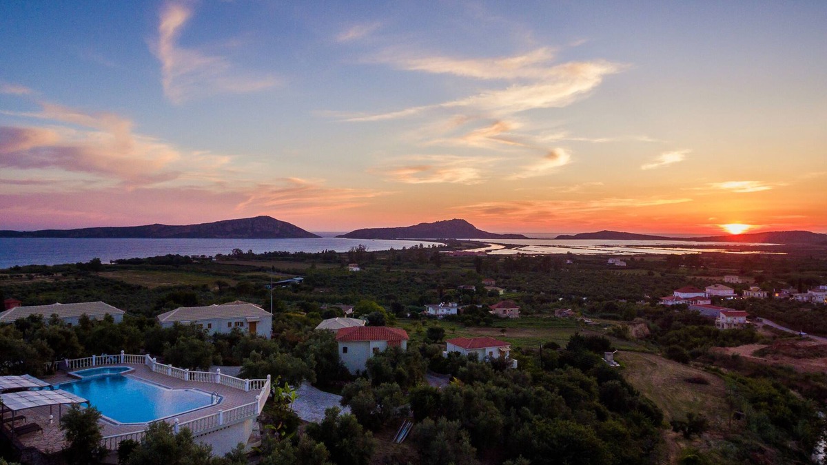 Gialova Villa | Spacious Villa w/pool and spectacular views of the Navarino Bay. Pet Friendly !