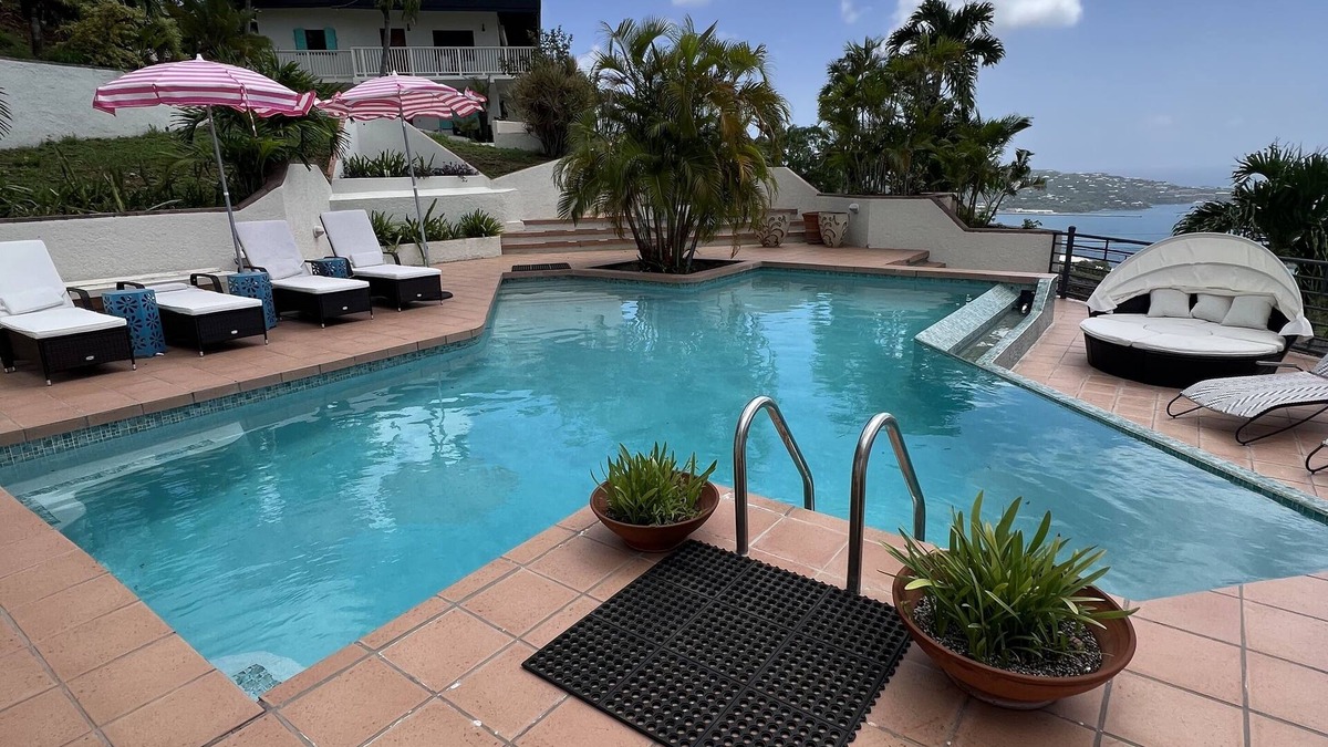 Estate Solberg Villa | Spectacular View of St Thomas Harbor from both floors & Pool at Bettye’s Villa.