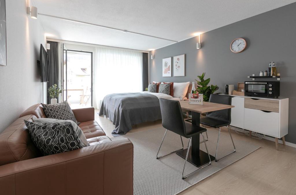 Engelberg Apartment | Spirit Apartments - Studio #3 - Balkon - Parkplatz