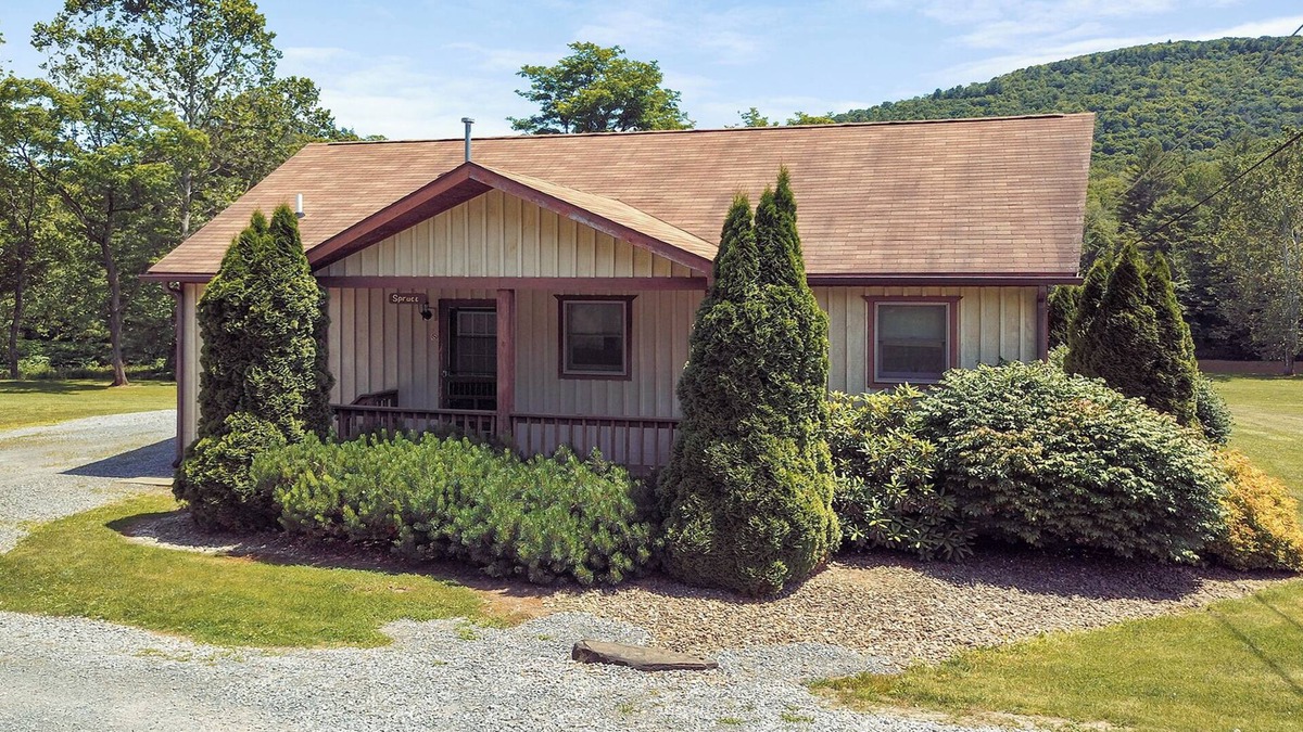Gaines House | Spruce Cabin with 2 master suites on Pine Creek/gym/AC/hot tub/fire ring/wifi